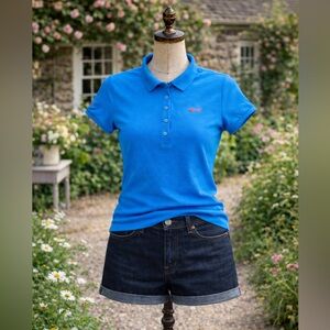 Louis Castel Blue Polo Shirt “Dachshund” Logo Embroidery